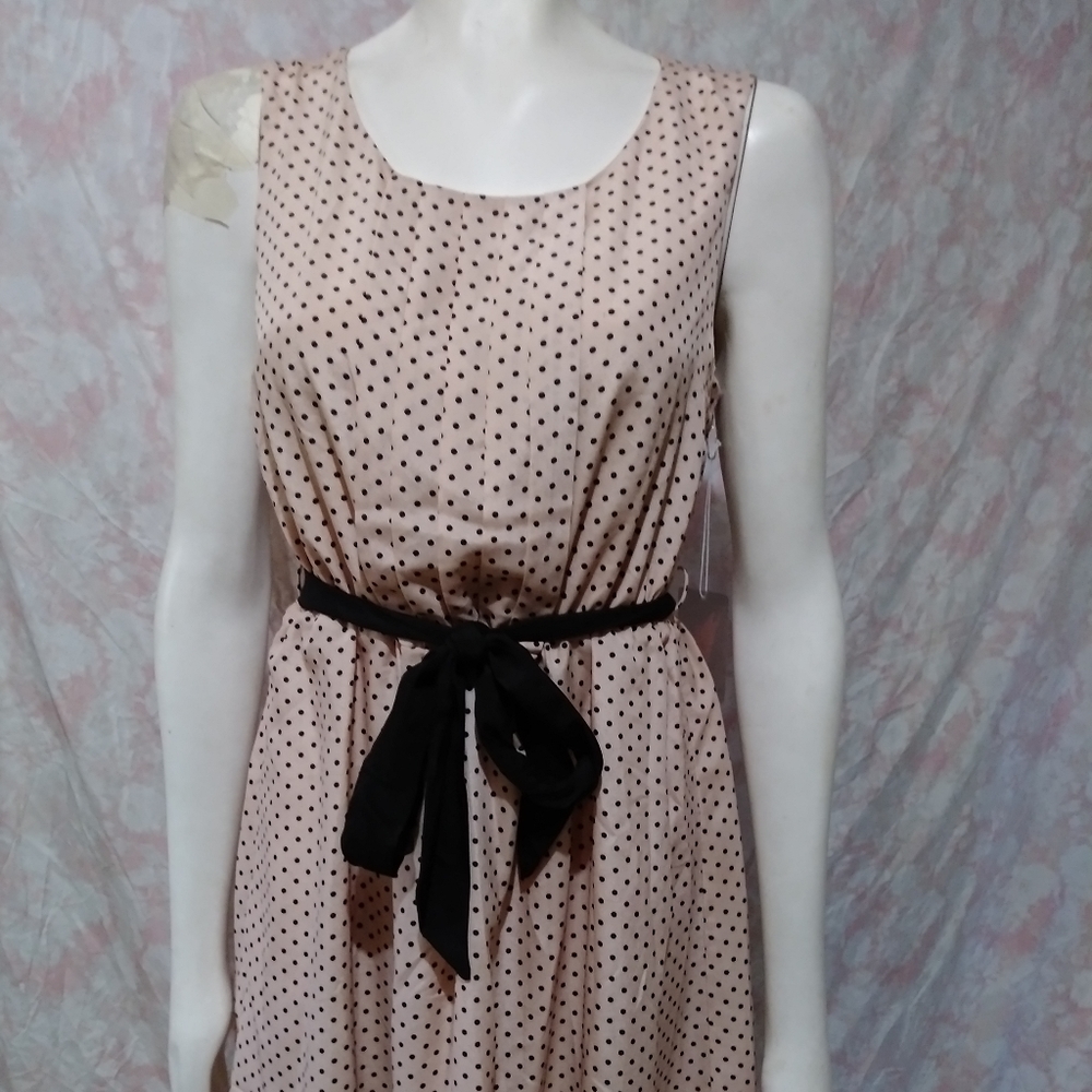 New with tags. Pink dress with black belt